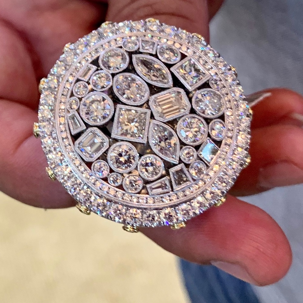 37 CTW DESIGNER GENUINE DIAMOND RING 1 of 1 18k